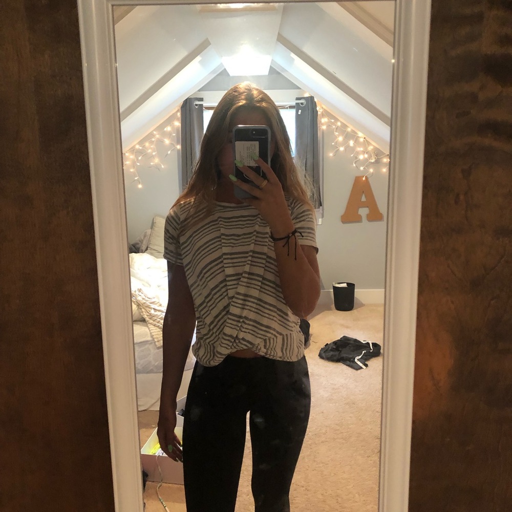 cropped striped tee